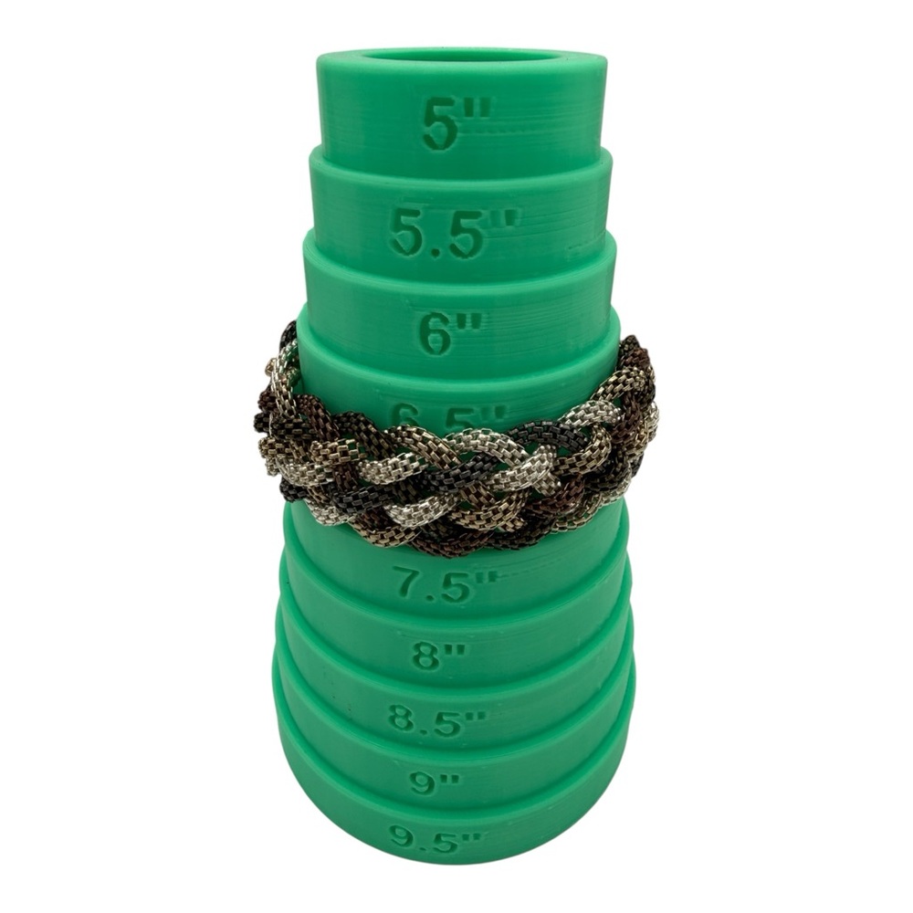 Braided Woven Metal Mesh Bracelet- Multitone Mixed Metals w/ Magnetic Clasp- 7”